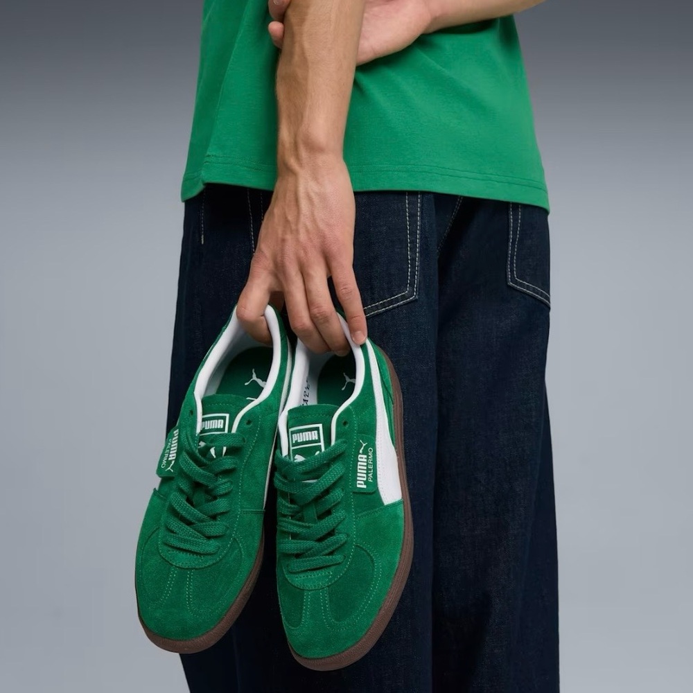 PUMA Women's Green Suede Classic Sneakers